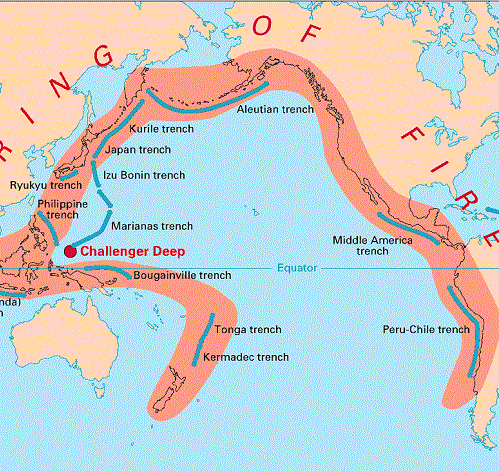 Ring Of Fire Volcanoes Map